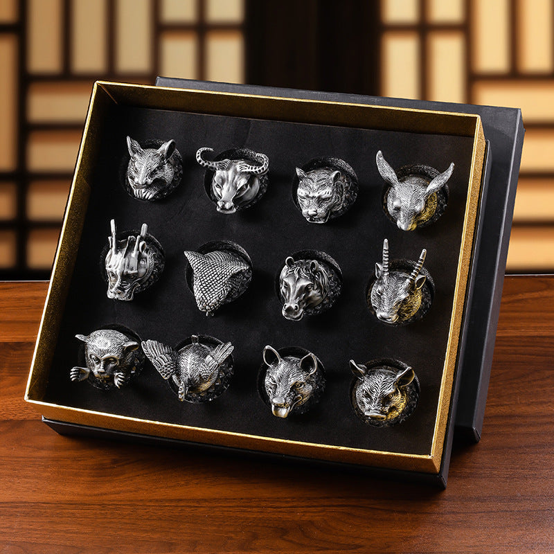 Creative Zodiac White Wine Glass Wine Dispenser Set Manufacturer Wholesale Direct Sales One-Bite Small Wine Glass Souvenir Wine Bottle