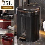 Elegant Foot-Operated Trash Can with Lid by Julia M LifeStyles Julia M Home & Kitchen