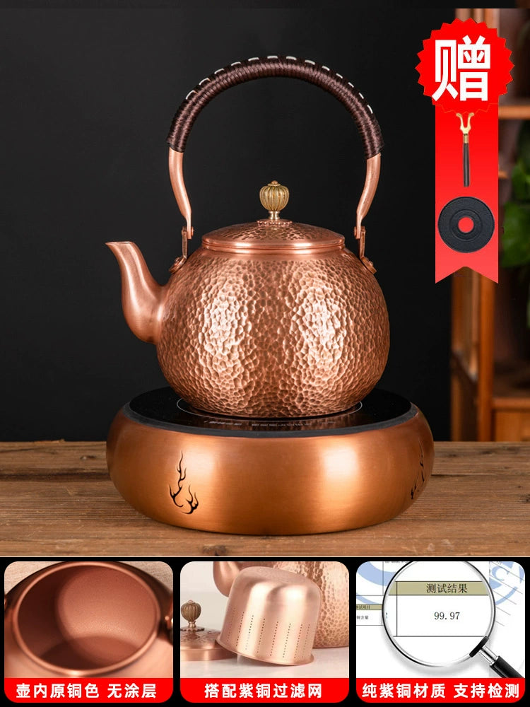 Handmade Outdoor Stove for Making Tea Copper Pot