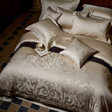 Egyptian Long-Staple Cotton Four-Piece Set with Large Aesthetic High-End Modern Model Room Jacquard Quilt Cover Bedding