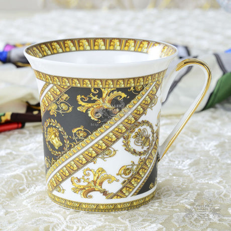 350ml Large Mouth Ceramic Mug Bone China for Office Couple Breakfast Milk Cup Premium Tea Cup Boss Cup