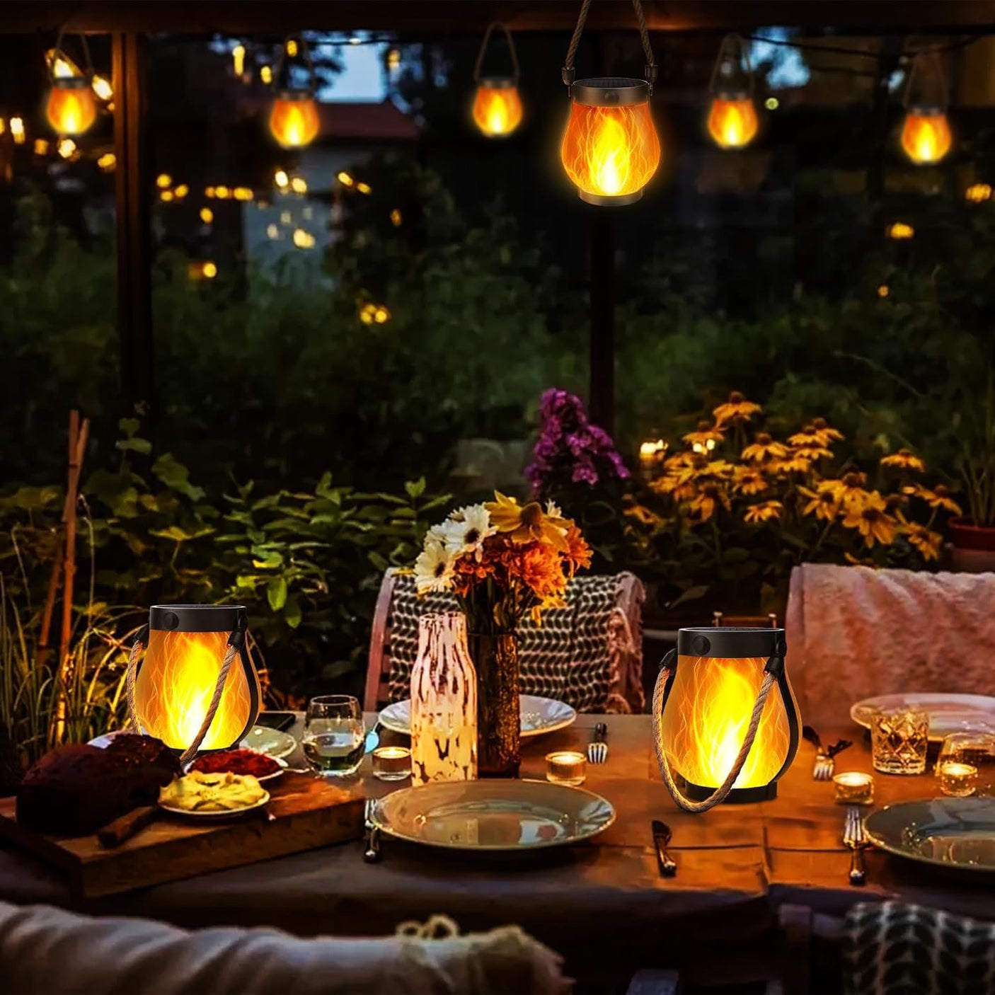 Solar Flame Lantern - Create Your Outdoor Oasis - Julia M LifeStyles