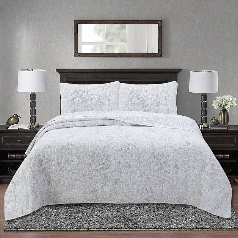 Simple pure cotton bed cover three-piece Nordic double summer cool air conditioning quilt active printing and dyeing breathable comfortable Four Seasons blanket