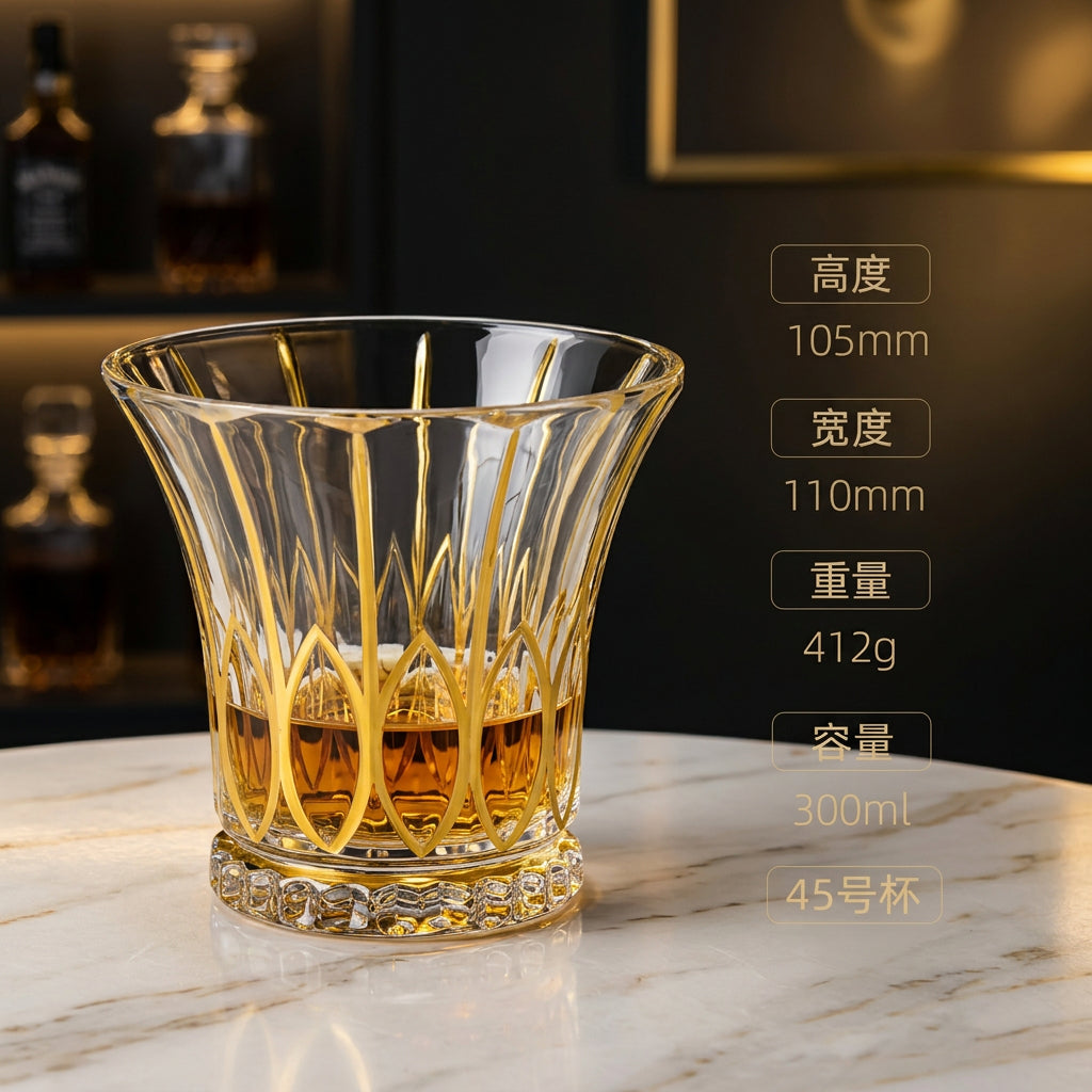 Gilded Hour Whiskey Glass