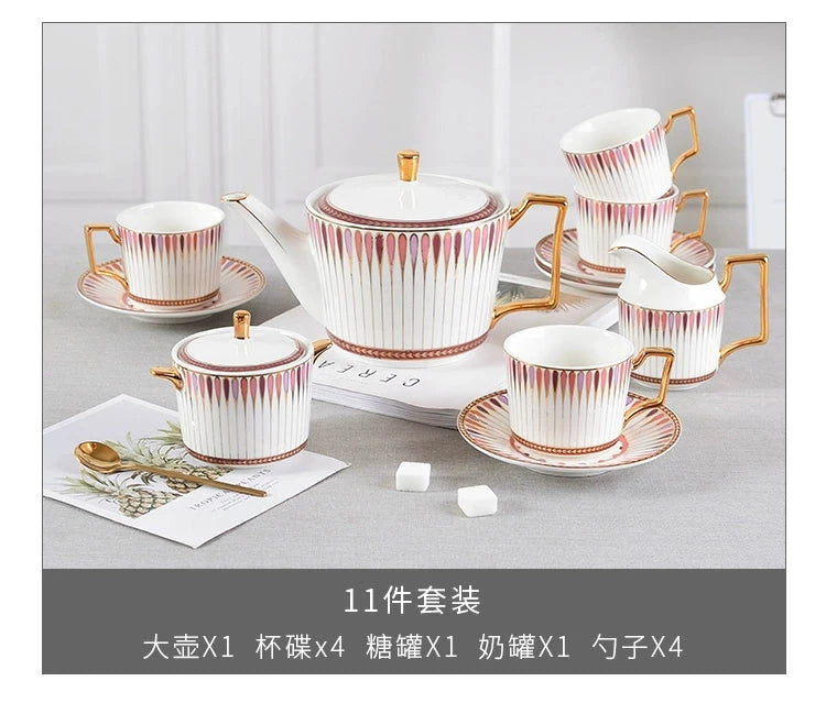 British Afternoon Tea Cup Tea Set Accessible Luxury European-Style High-End Bone China Teapot Luxury Ceramic Coffee Cup Gift Box Julia M Home & Kitchen