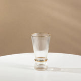 Vertical Grain Gold Waistline Goblet Champagne Glass Cocktail Glass Vertical Grain Water Cup Suit Electroplated Gold Creative Wine Ware Julia M Home & Kitchen
