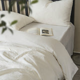 Class a Pure White Texture Hotel B&B Lazy Pleated Quilt Cover Naked Sleeping Cotton Washed Four-Piece Bedding Set