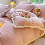 Luxurious Milk Fiber 4-Piece Flannel Bedding Set for Winter Julia M LifeStyles