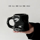 Ins Ceramic Asymmetrical Twist Coffee Mug – Elegant High-End Design
