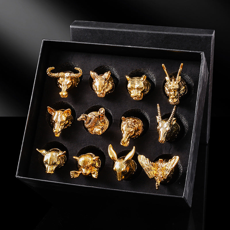 Creative Zodiac White Wine Glass Wine Dispenser Set Manufacturer Wholesale Direct Sales One-Bite Small Wine Glass Souvenir Wine Bottle