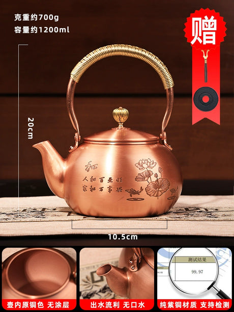Handmade Outdoor Stove for Making Tea Copper Pot