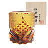 Edo Chariko Whiskey Crystal Glass Hand-carved Vintage Black Samurai Wood Boxed Wine Glass