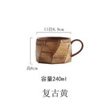 Ceramic dirty coffee cup Japanese retro ins high-end exquisite personalized latte Garland mug 240ml