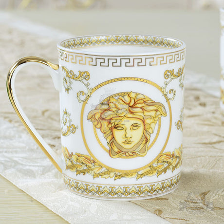 350ml Large Mouth Ceramic Mug Bone China for Office Couple Breakfast Milk Cup Premium Tea Cup Boss Cup