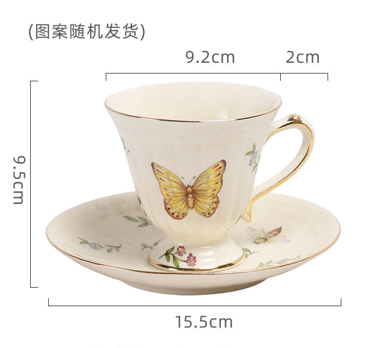 British Retro Ceramic Coffee Cup and Saucer Set European Afternoon Tea Tea Set French Home Cup Manufacturer Direct Sale eprolo
