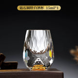 Crystal Glass Wine Decanter Set with Gold Foil Shot Cup