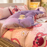 Pure Cotton Brushed Milk Fiber Duvet Cover Set - Kids Cartoon Bedding - Julia M LifeStyles