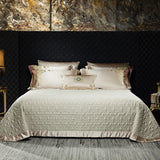 Luxurious European-Style 100-Count Silk Cotton Satin Brocade Embroidered Four-Piece Set of High-End Palace-Style Villa Bedding