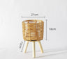 Nordic Solid Wood Rattan Flower Stand and Storage Rack - Julia M LifeStyles