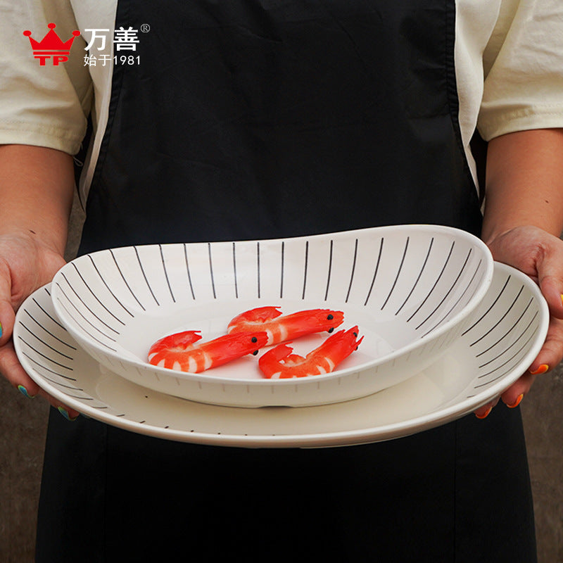Creative Japanese Melamine Tableware Wholesale Japanese Restaurant Commercial Ramen Bowl Hot Pot Restaurant Rectangular Sushi Flat Plate