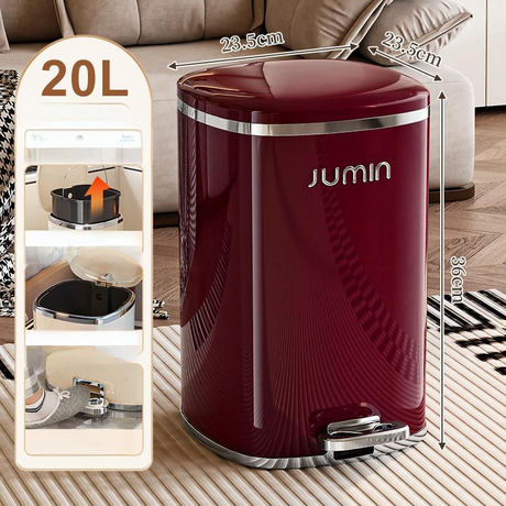 Elegant Foot-Operated Trash Can with Lid by Julia M LifeStyles Julia M Home & Kitchen