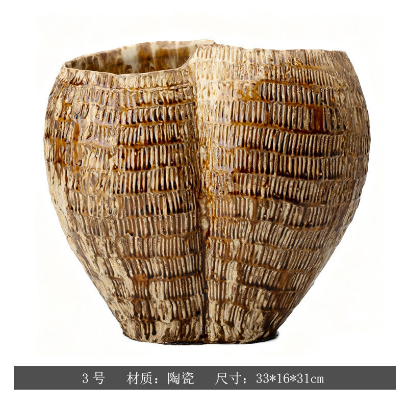 Hand-Painted Ceramic Vase – Wabi-Sabi Inspired Decorative Flower Vessel for the Home