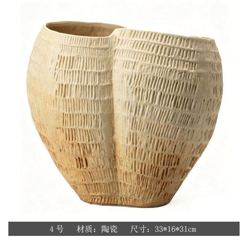 Hand-Painted Ceramic Vase – Wabi-Sabi Inspired Decorative Flower Vessel for the Home
