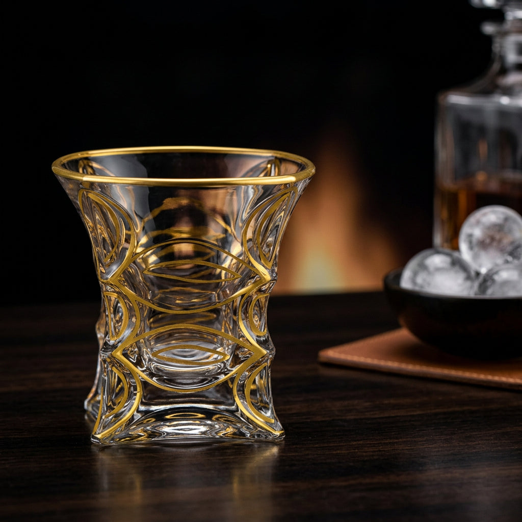 Gilded Hour Whiskey Glass