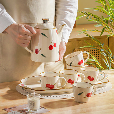 Wholesale Japanese-Style Household Ceramic Cold Water Kettle Water Set Creative Tea Set Coffee Set Souvenir 8-Piece Gift Set