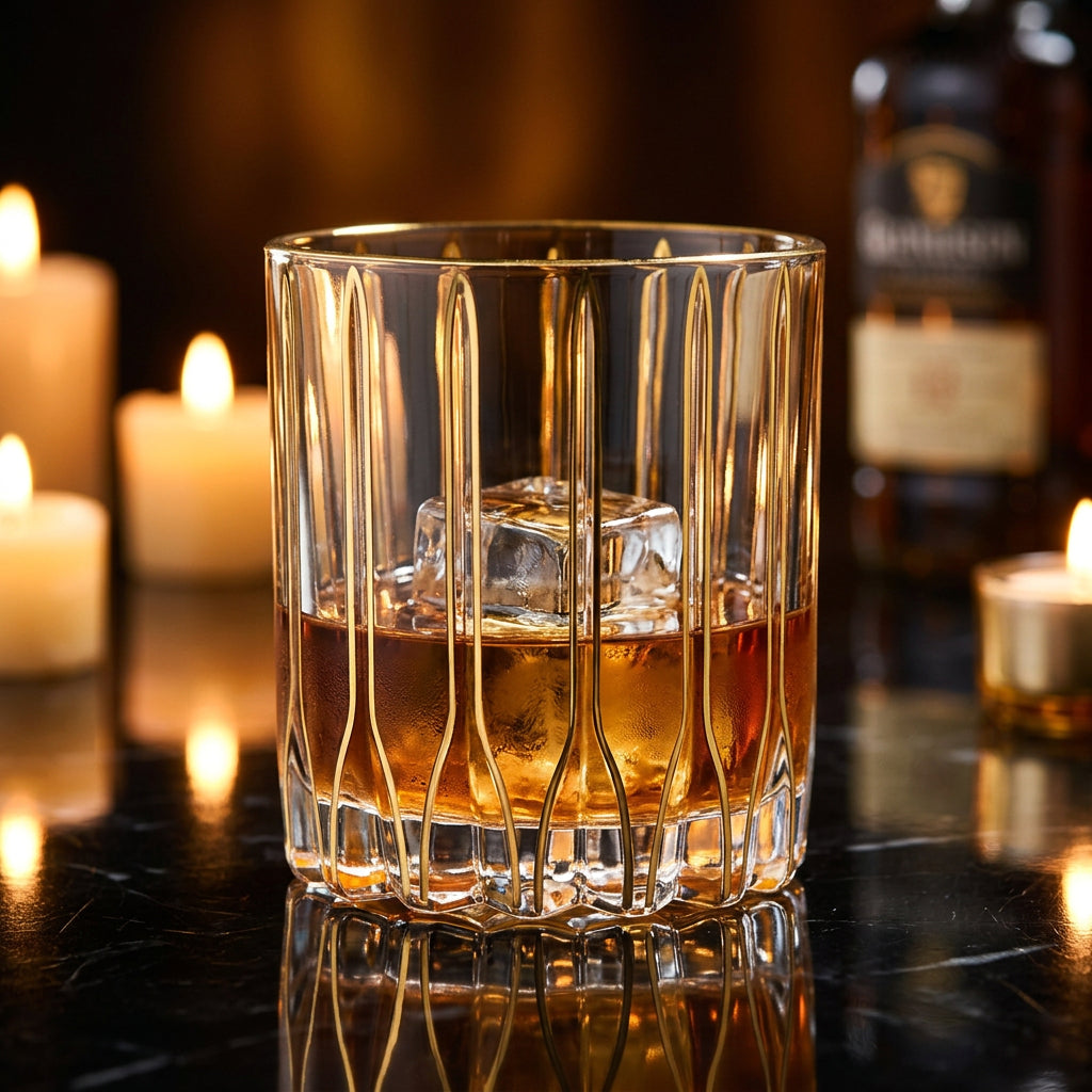 Gilded Hour Whiskey Glass