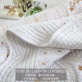 Pure Cotton Washed Bed Cover Three-Piece Set European Pure Color Embroidered Quilted Bed Bed Sheets Set Pure Cotton Air-Conditioned Quilt