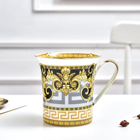 350ml Large Mouth Ceramic Mug Bone China for Office Couple Breakfast Milk Cup Premium Tea Cup Boss Cup