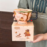 Mug Creative Artistic Ceramic Water Cup 2024 New Style Women's Office Home Breakfast Coffee Cup Accompanying Gift