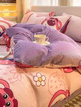 Pure Cotton Brushed Milk Fiber Duvet Cover Set - Kids Cartoon Bedding - Julia M LifeStyles