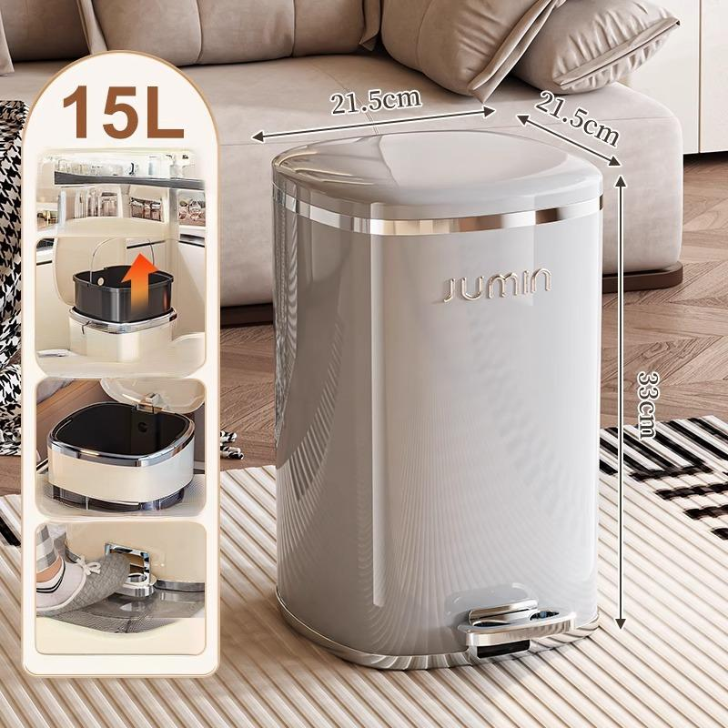Elegant Foot-Operated Trash Can with Lid by Julia M LifeStyles Julia M Home & Kitchen