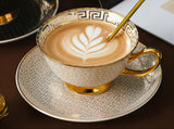 Light Luxury European-Style Ceramic Bone China Coffee Cup and Saucer Set