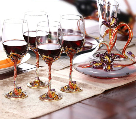 Luxury Crystal Red Wine Decanter Set with Cups by Julia M Home & Kitchen Julia M LifeStyles
