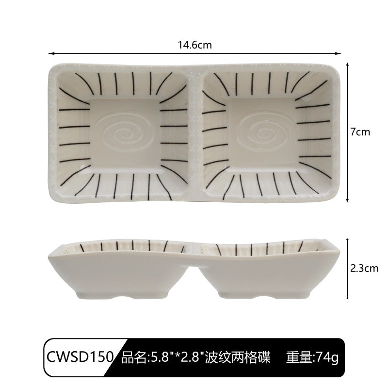 Creative Japanese Melamine Tableware Wholesale Japanese Restaurant Commercial Ramen Bowl Hot Pot Restaurant Rectangular Sushi Flat Plate