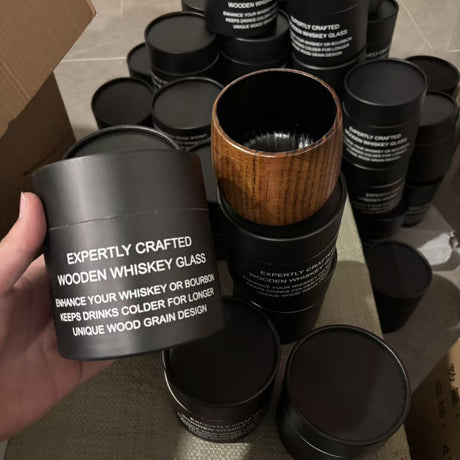 Wooden Whiskey Belly Cup, Jujube Wood Belly Cup, Japanese-Style Wooden Cup, Charcoal-Fired Belly Cup, Carbonized Beer Cup, Wooden Cup