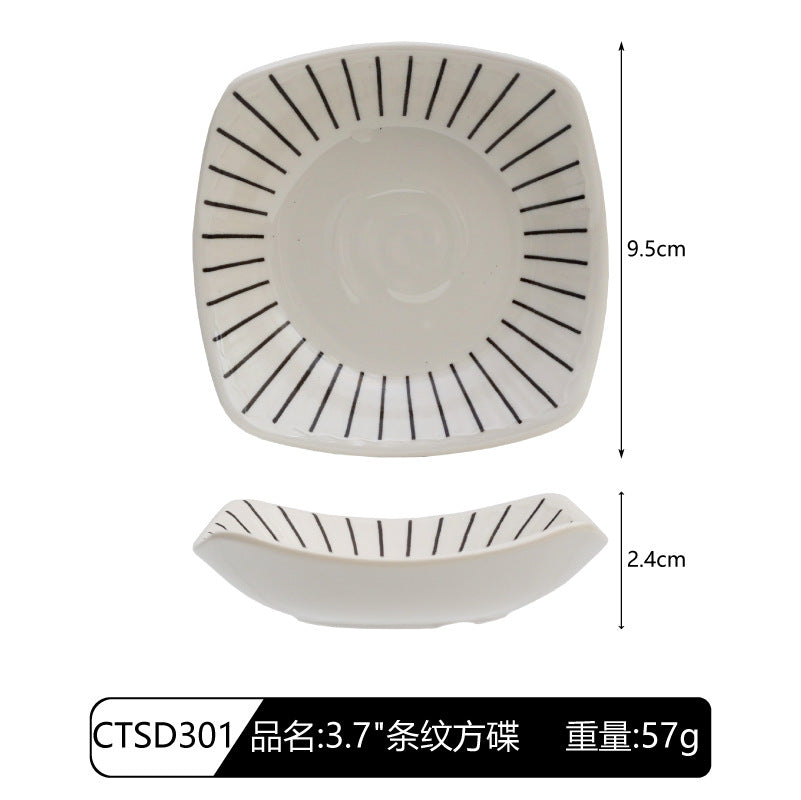 Creative Japanese Melamine Tableware Wholesale Japanese Restaurant Commercial Ramen Bowl Hot Pot Restaurant Rectangular Sushi Flat Plate