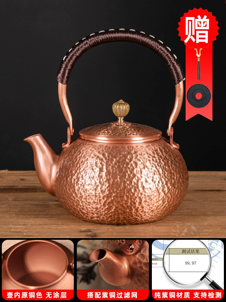 Handmade Outdoor Stove for Making Tea Copper Pot
