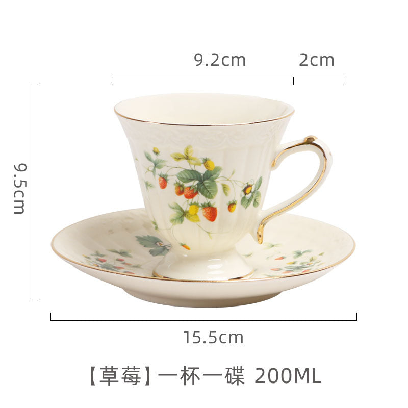 British Retro Ceramic Coffee Cup and Saucer Set European Afternoon Tea Tea Set French Home Cup Manufacturer Direct Sale
