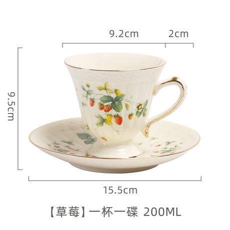 British Retro Ceramic Coffee Cup and Saucer Set European Afternoon Tea Tea Set French Home Cup Manufacturer Direct Sale