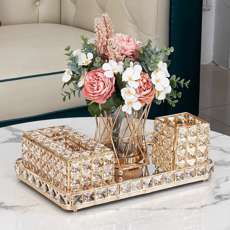 Light Luxury Style Crystal Tissue Box - Julia M LifeStyles