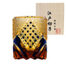 Edo Chariko Whiskey Crystal Glass Hand-carved Vintage Black Samurai Wood Boxed Wine Glass