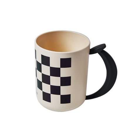 High-looking simple black and white polka dot mouthwash Cup chessboard Plaid wash cup thickened letter toothbrush cup couple water Cup