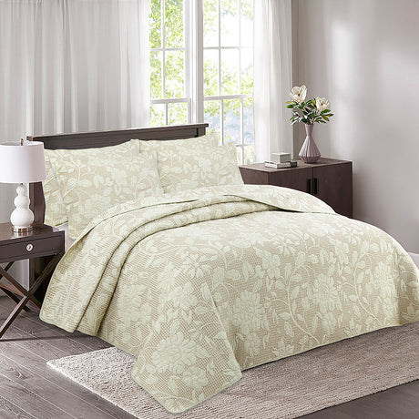 Simple pure cotton bed cover three-piece Nordic double summer cool air conditioning quilt active printing and dyeing breathable comfortable Four Seasons blanket