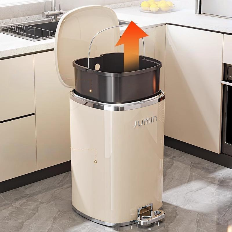 Elegant Foot-Operated Trash Can with Lid by Julia M LifeStyles Julia M Home & Kitchen