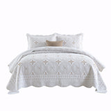 Pure Cotton Washed Bed Cover Three-Piece Set European Pure Color Embroidered Quilted Bed Bed Sheets Set Pure Cotton Air-Conditioned Quilt