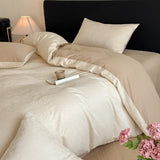 Class a Light Luxury Style Jacquard Washed Cotton Four-Piece Set, Pure Cotton Texture, Suitable for Sleeping Directly on the Bed, High-End Bedding